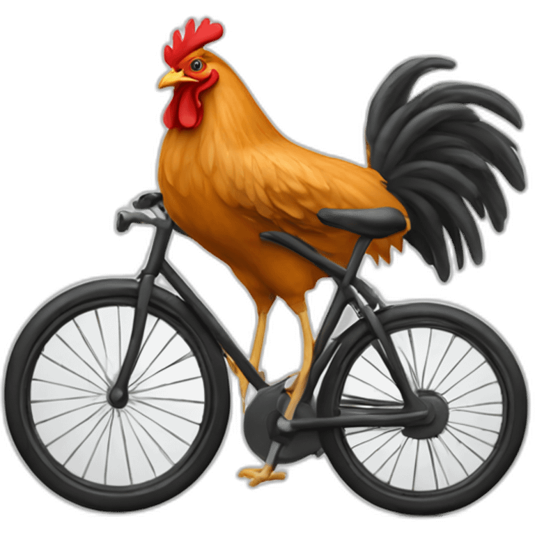 Un gallo en bicicleta  emoji