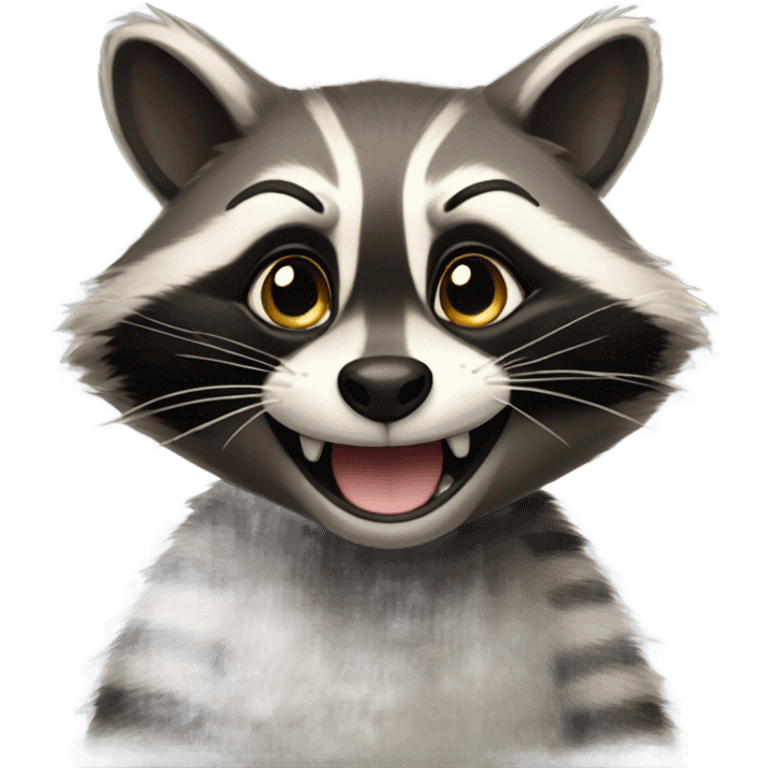 Cat but is raccoon and he’s smile  emoji