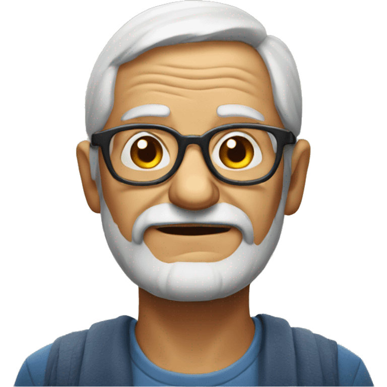 old man with glasses portrait emoji