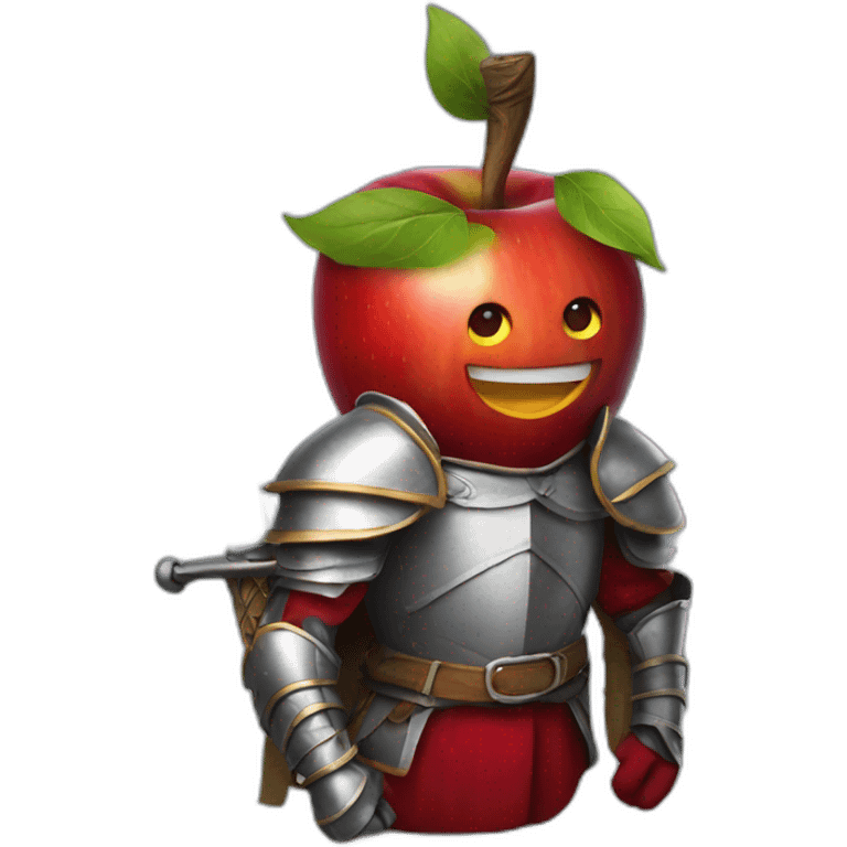 smiling red apple dressed as a knight emoji