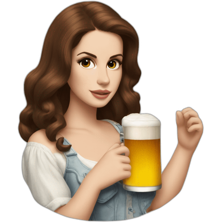 lana del rey with a beer emoji