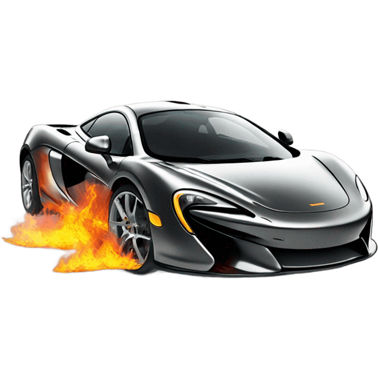 McLaren, fire, smoke emoji