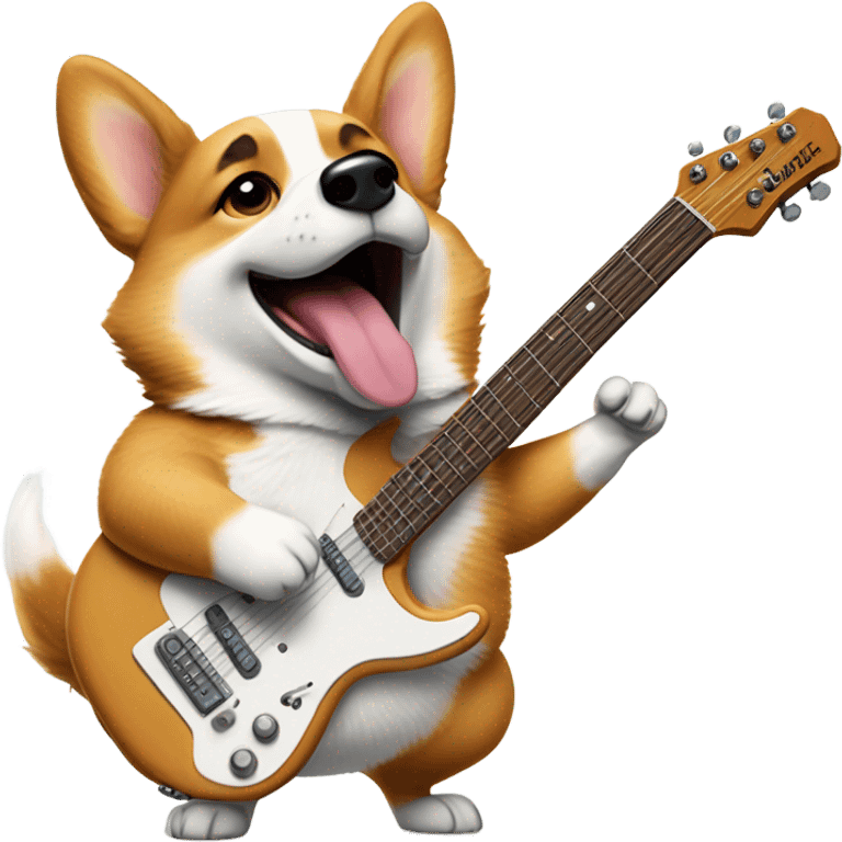 Corgi playing electric guitar  emoji