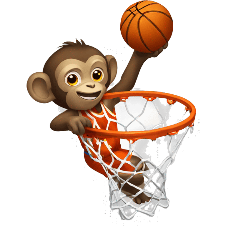 Monkey dunking basketball emoji