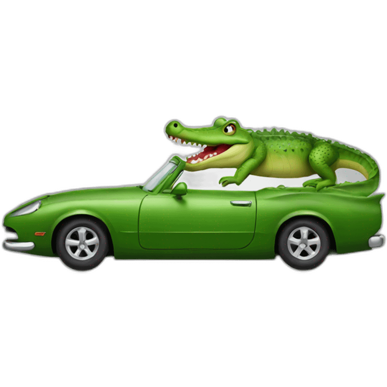 crocodile with car emoji