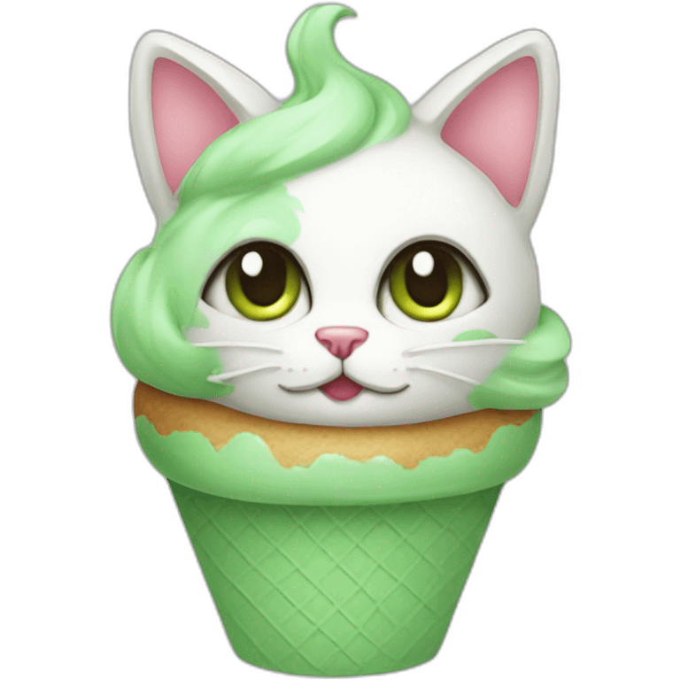 cat green icecream emoji