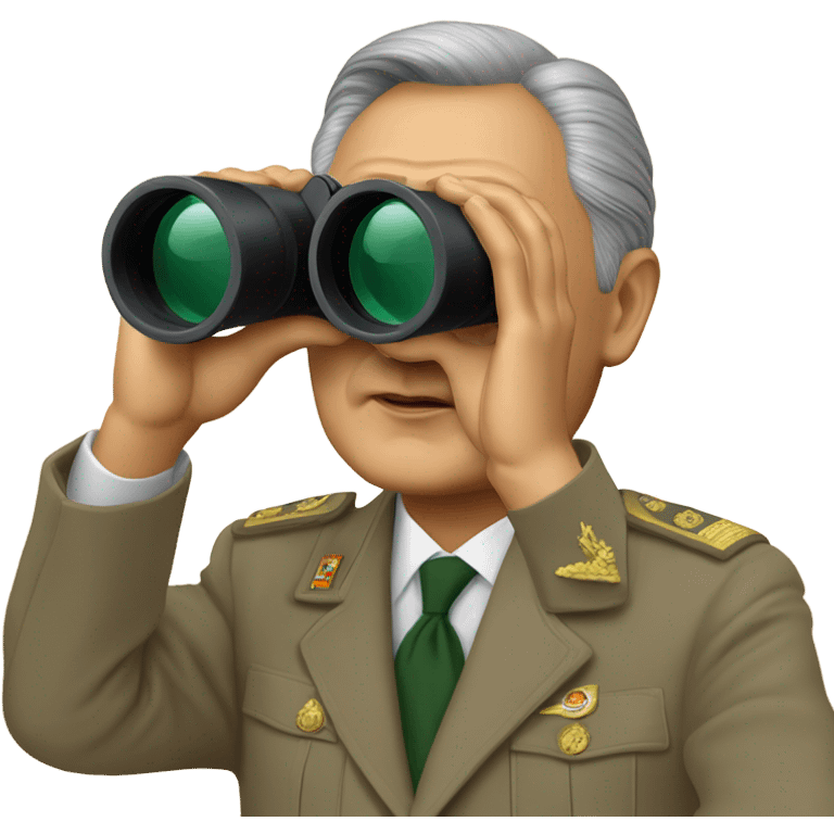 photorealistic Nazarbayev looks through binoculars
 emoji