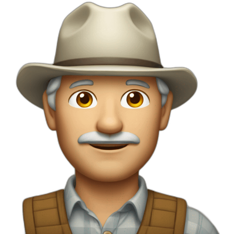 Mature and stable middle-aged handsome apple farmer emoji