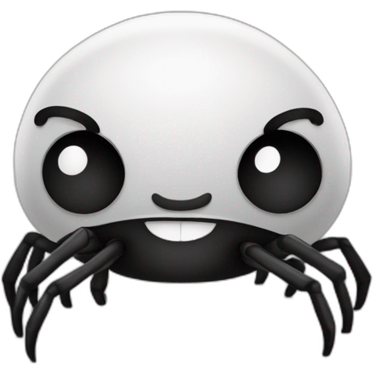 black and white spider chubby mascot emoji