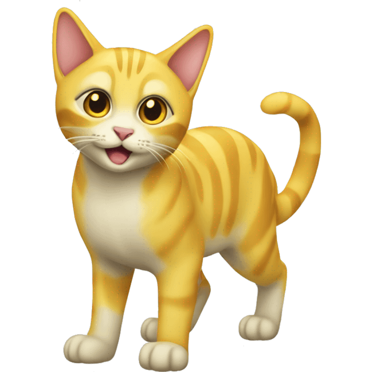 Yellow lombax-vernid-cat full body emoji