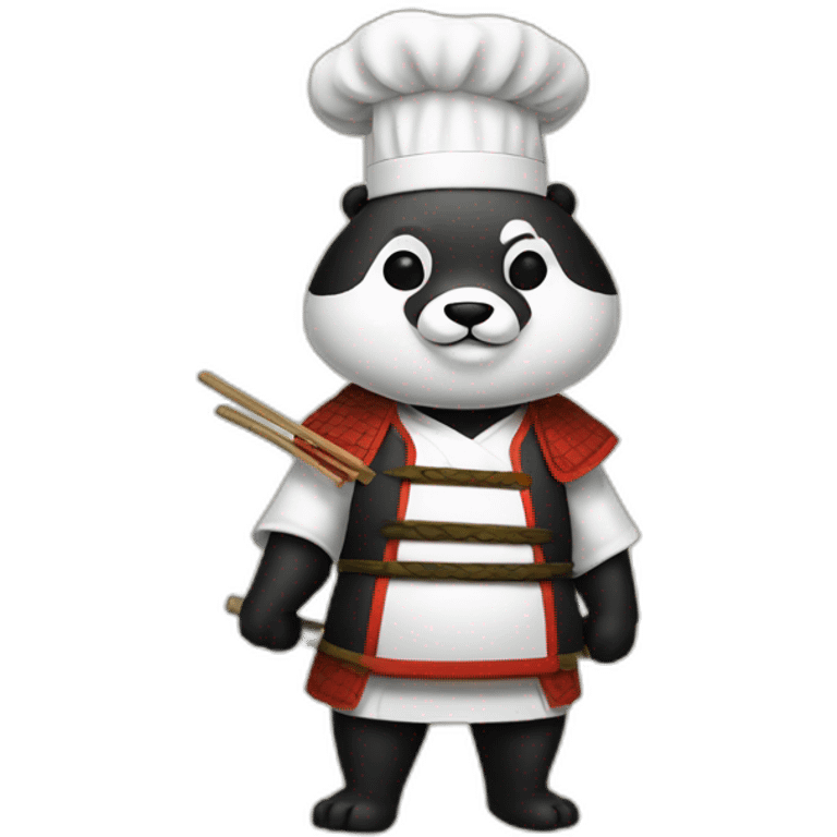 Panda samurai chef cuisinier emoji