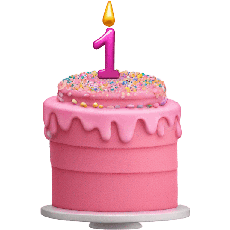 1/2 birthday cake pink emoji