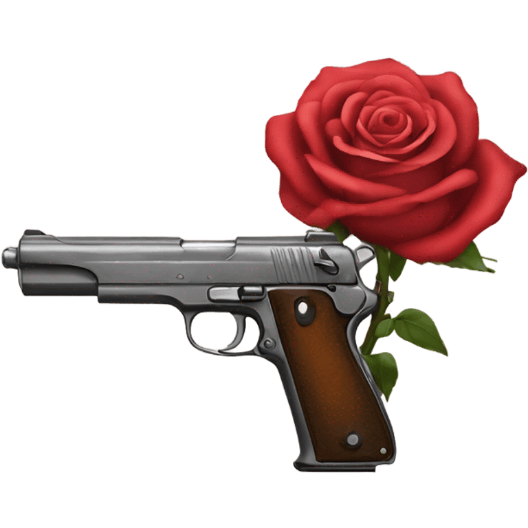 a pistol with a rose emoji