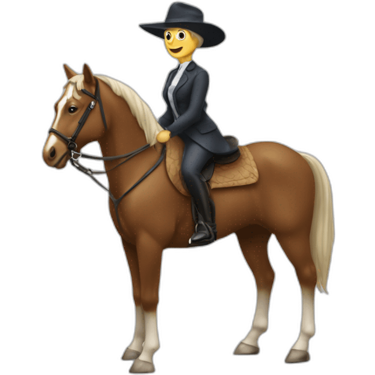 Une dame dans un cheval  emoji