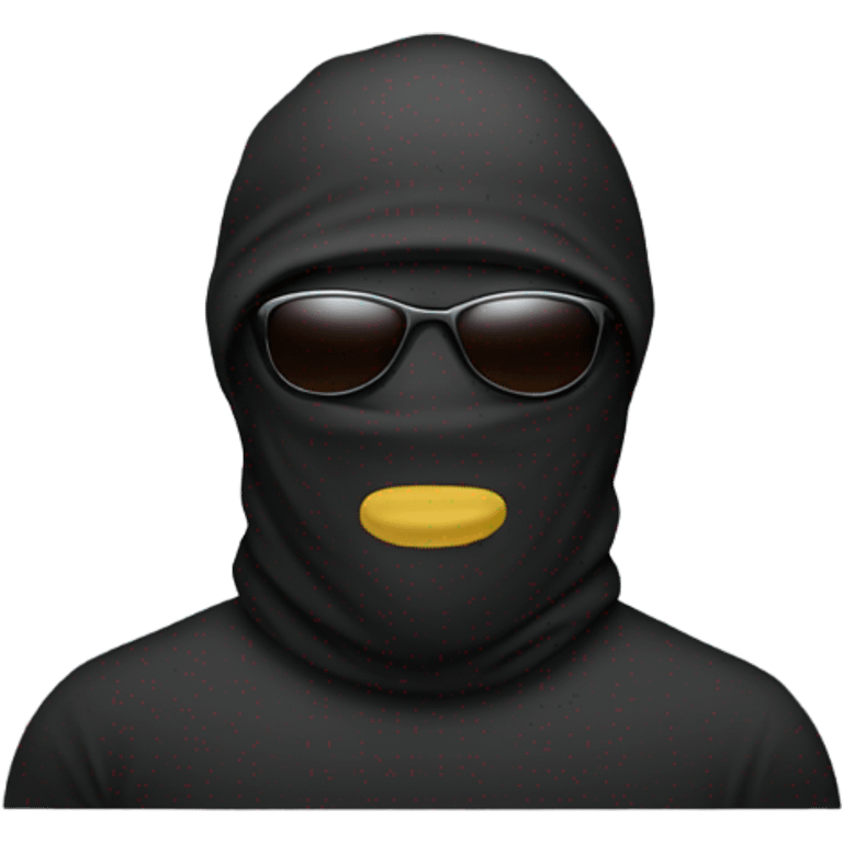 Man wearing balaclava and sunglasses emoji