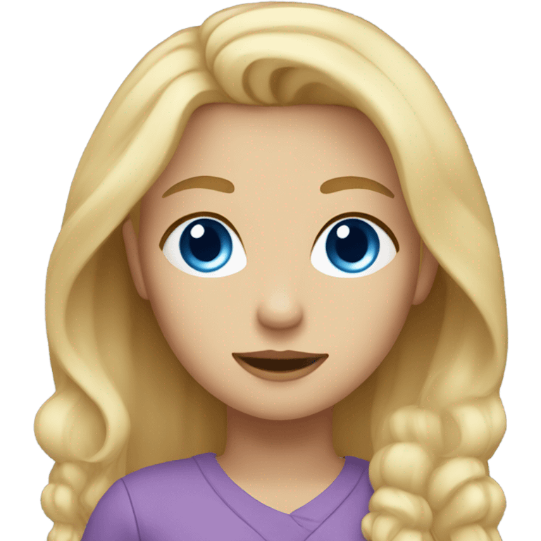 A blonde girl with blue eyes emoji