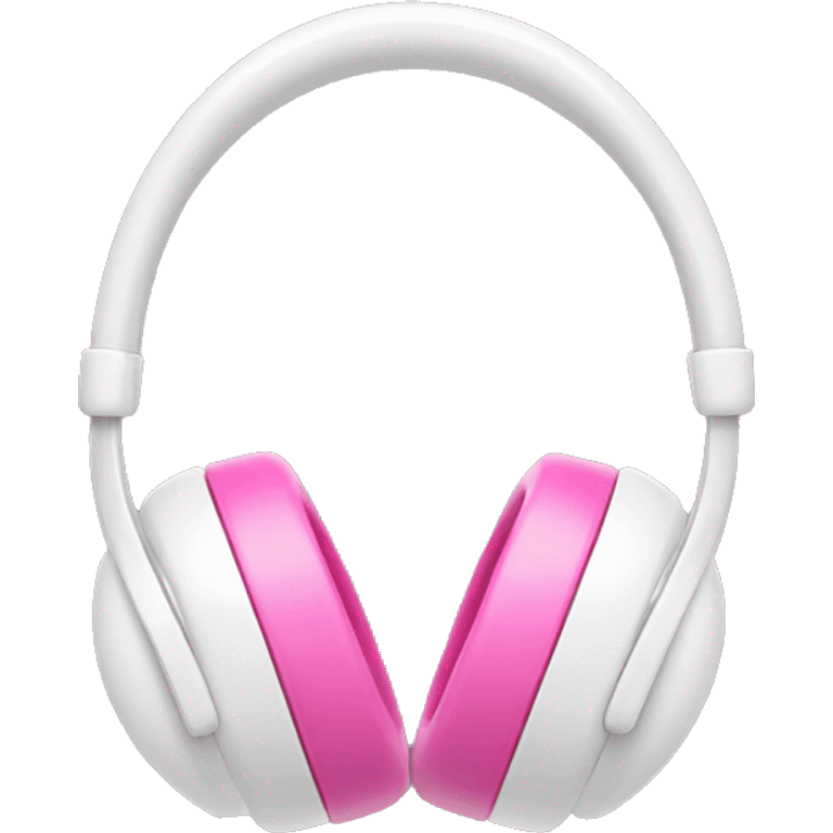 White headphones with pink bow emoji