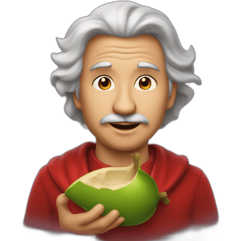 Noix de coco sur la sorciere rouge emoji