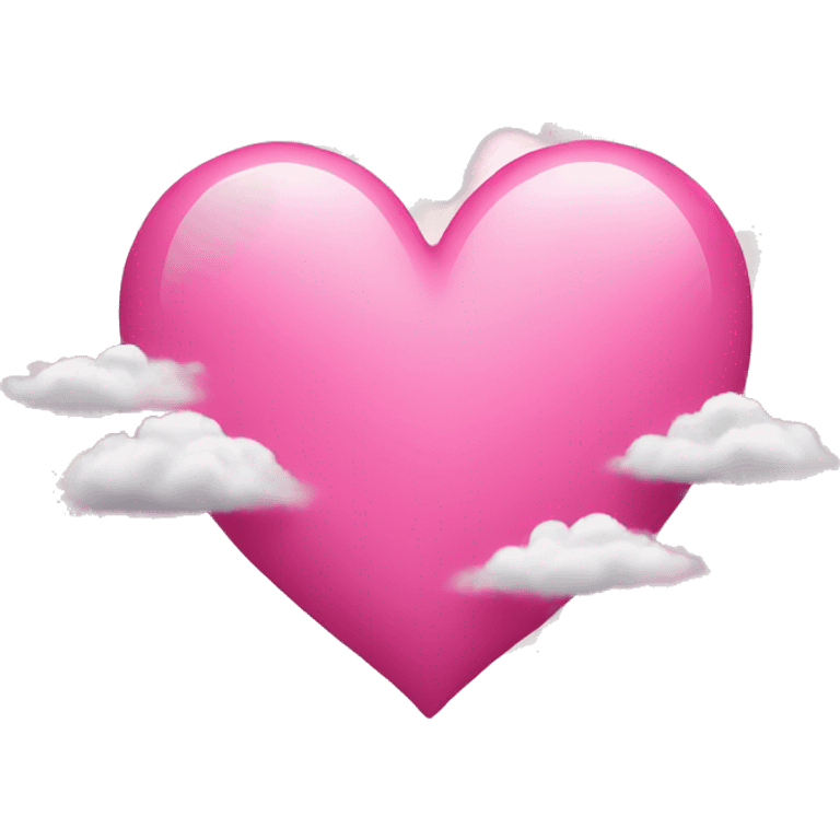 Pink heart with clouds around it emoji