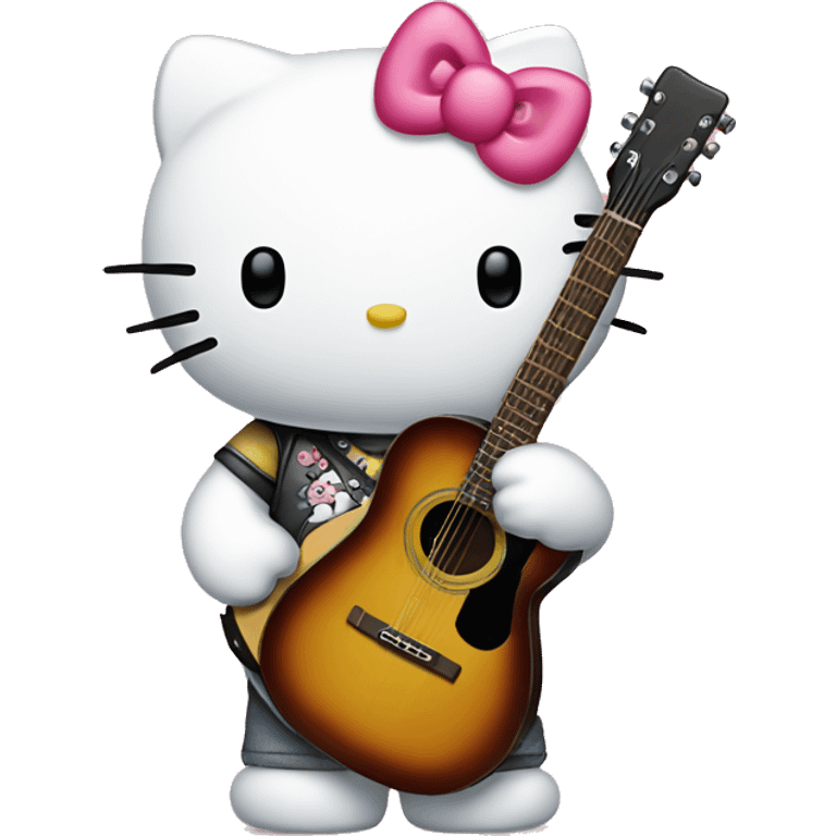 Hello kitty with a guitar  emoji