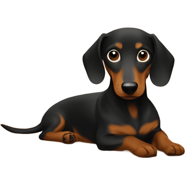 dachshund laying by a fireplace emoji