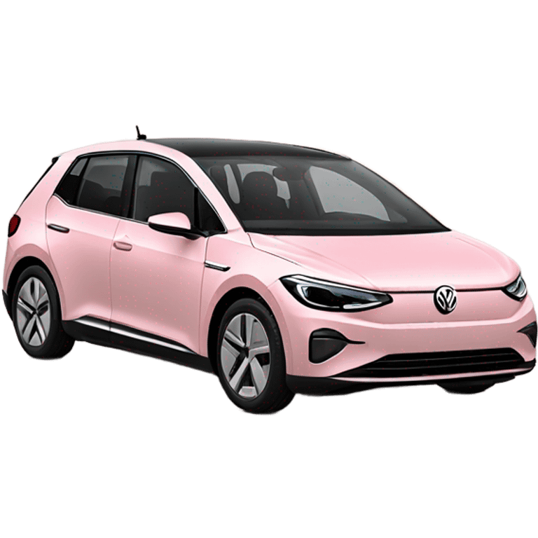 Light pink Volkswagen id.3 from the front emoji