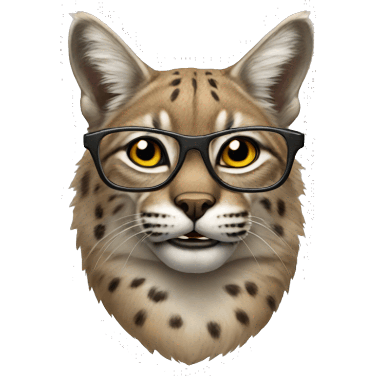 bobcat with glasses  emoji