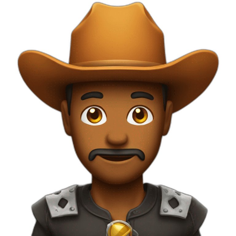 cowboy who is wearing a hat made out of fire emoji