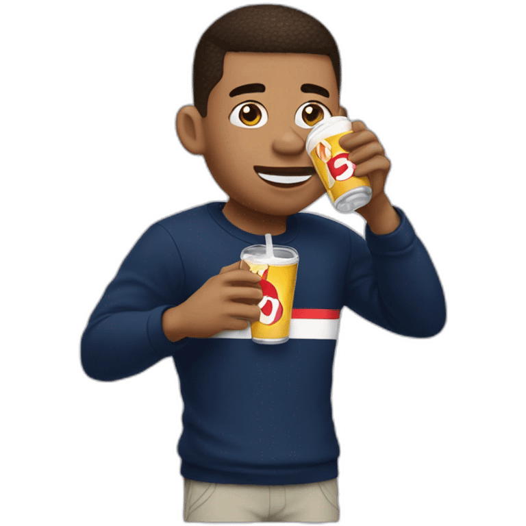 Mbappé drinking a soda emoji