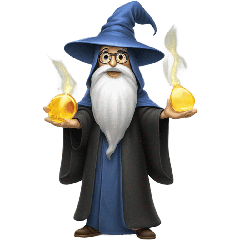 wizard holding  hard disk emoji