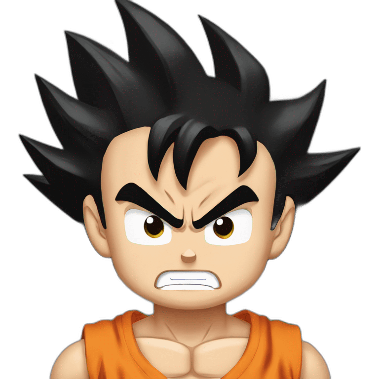 Son Goku angry transforming into super sayan emoji