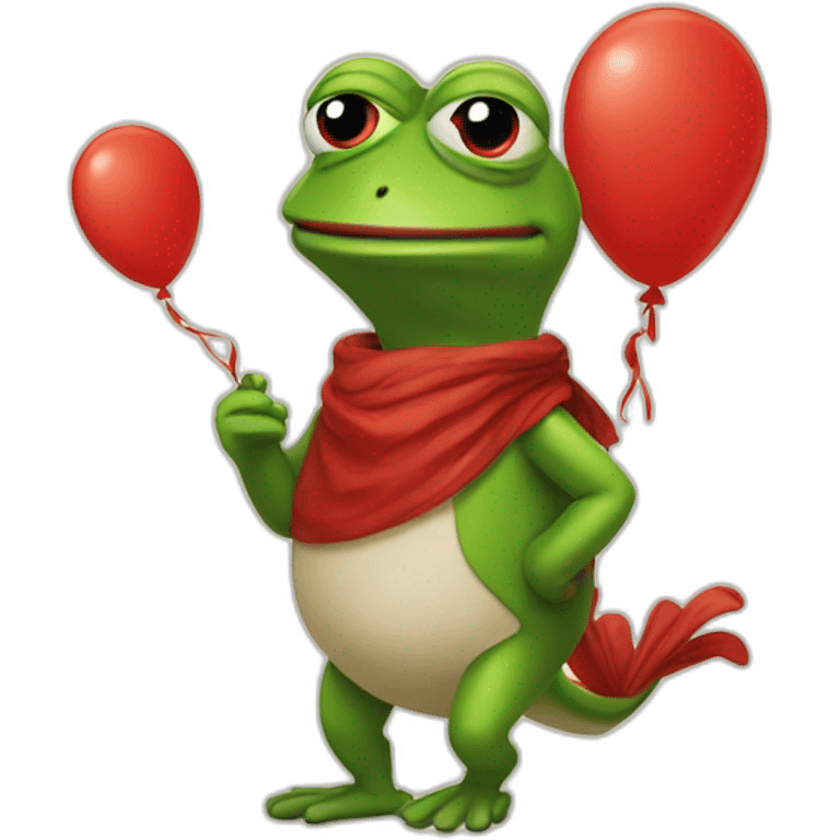 pepe giving red long baloon emoji