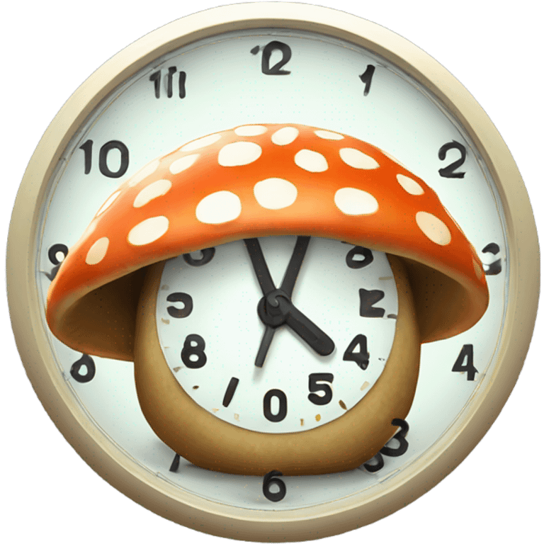 Clock showing time as 8:36 on a magic mushroom trip emoji