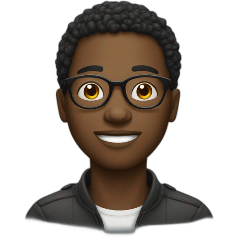 African young man in round glasses emoji