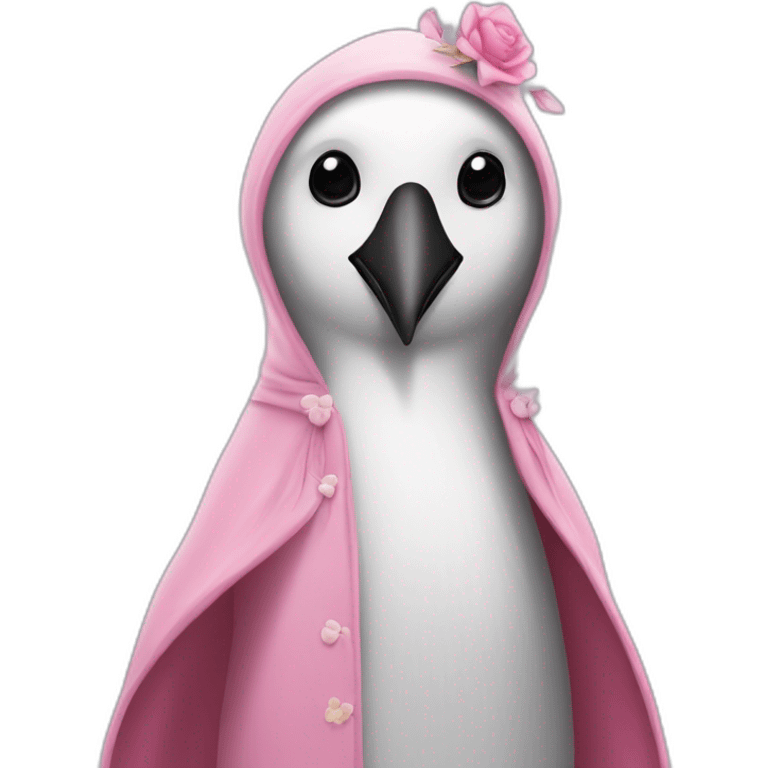 pingouin avec une robe rose emoji