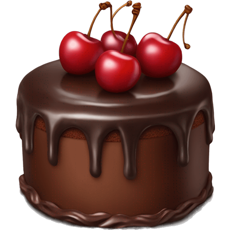 Creat a chocolate cake with cherry on top emoji