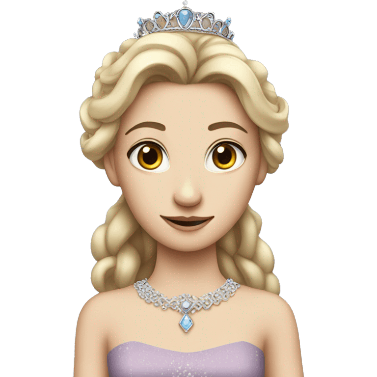 fair skinned princess with tiara and high necked dress emoji