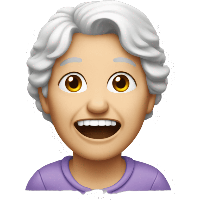 An old woman lost her tooth emoji