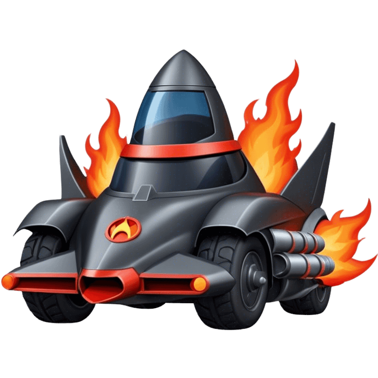 ROCKET IN FIRE BATMOBILE emoji