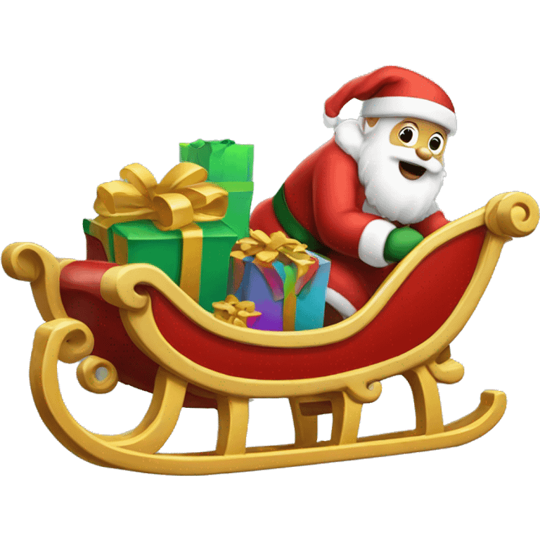 Santa Claus Sled with gifts emoji