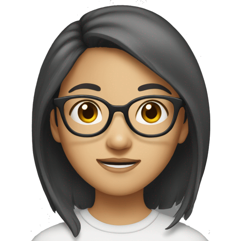 Asian girl with glasses emoji