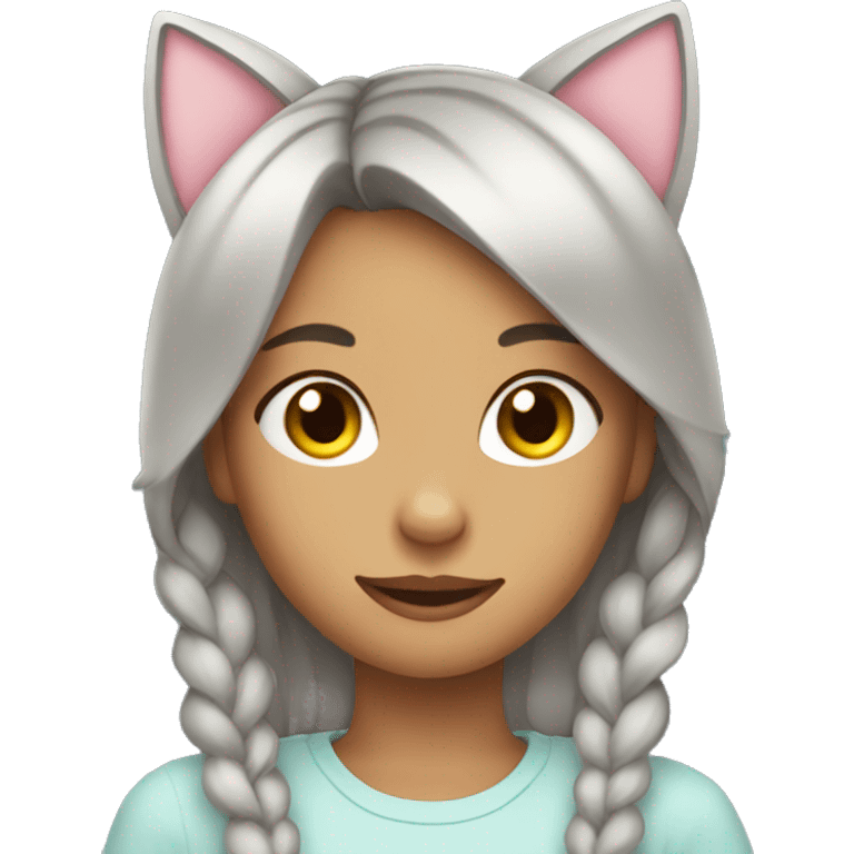 cute girl with cat ears emoji