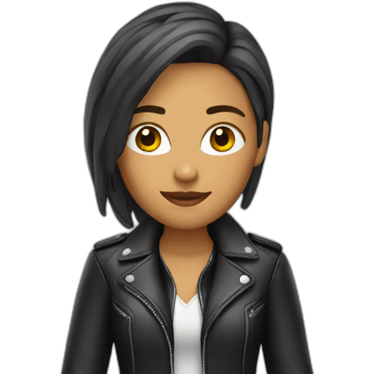 leather jacket woman emoji