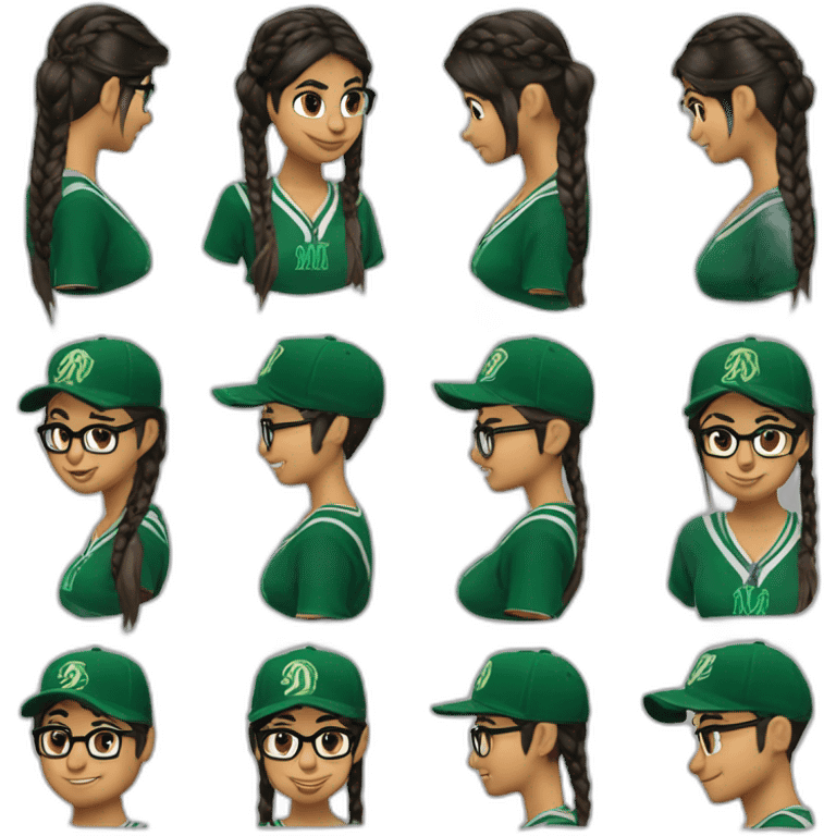 Mia Khalifa slytherin baseball teeshirt braid emoji