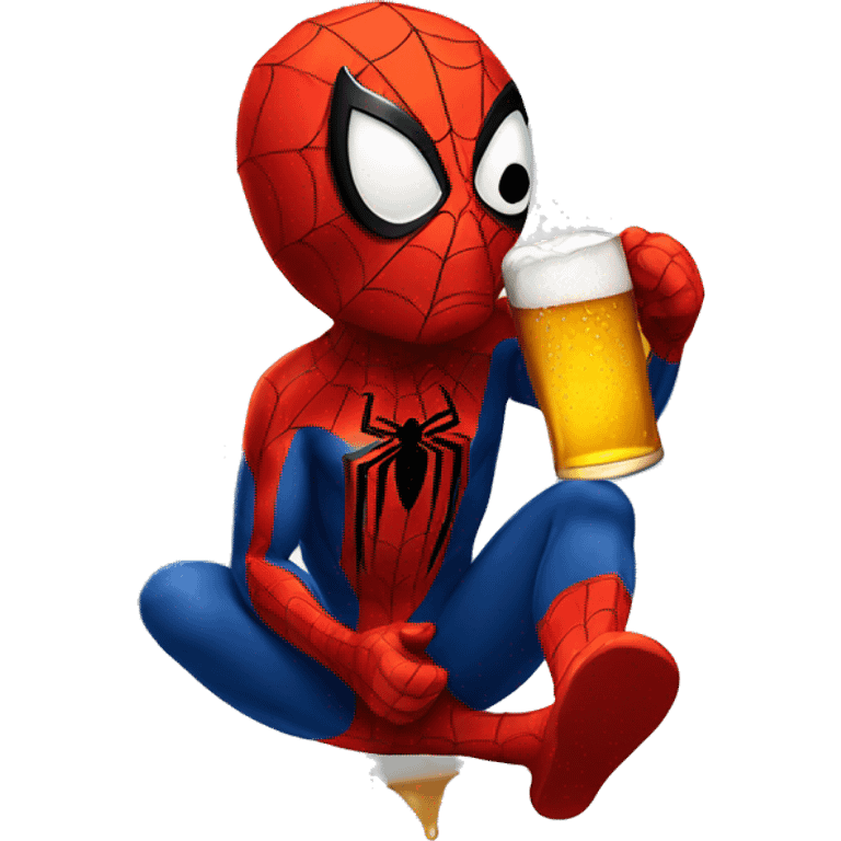 Spiderman drinking beer  emoji