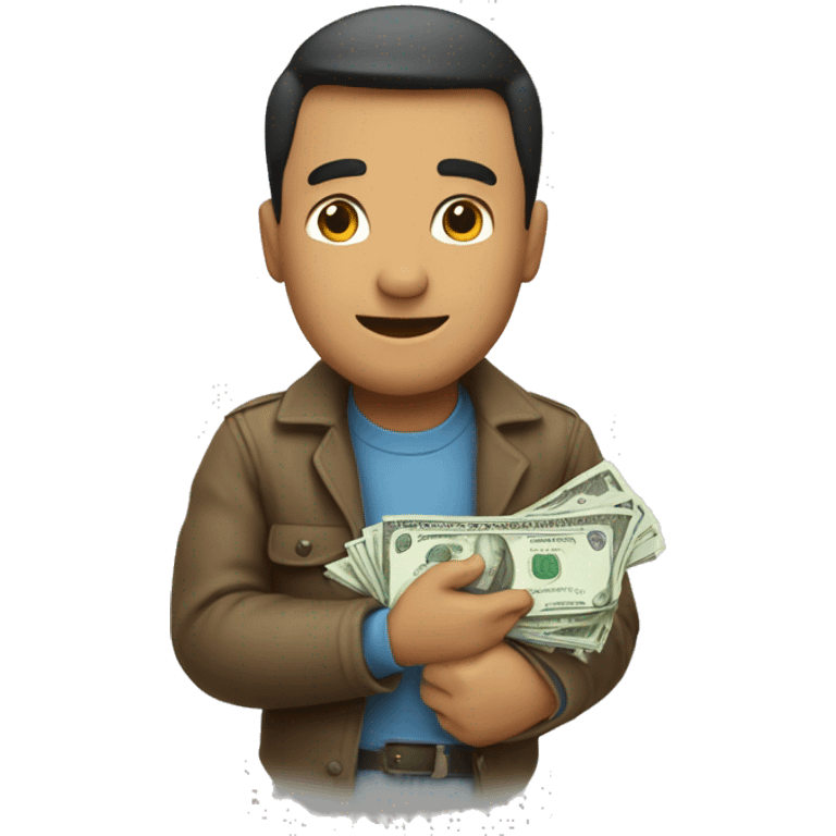 A manwith money and back  emoji