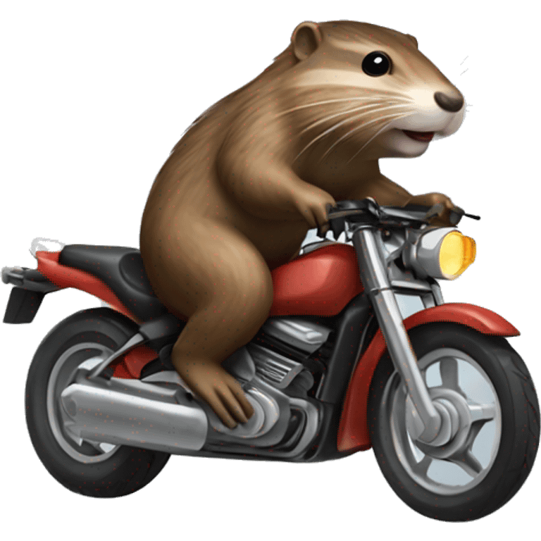 Nutria en motocicleta  emoji