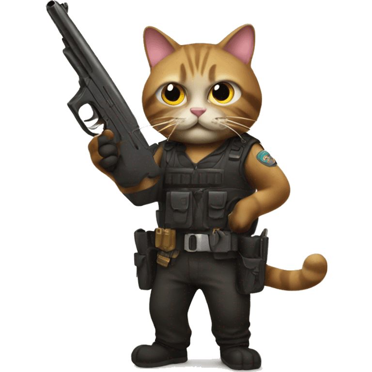 Cat with a gun emoji