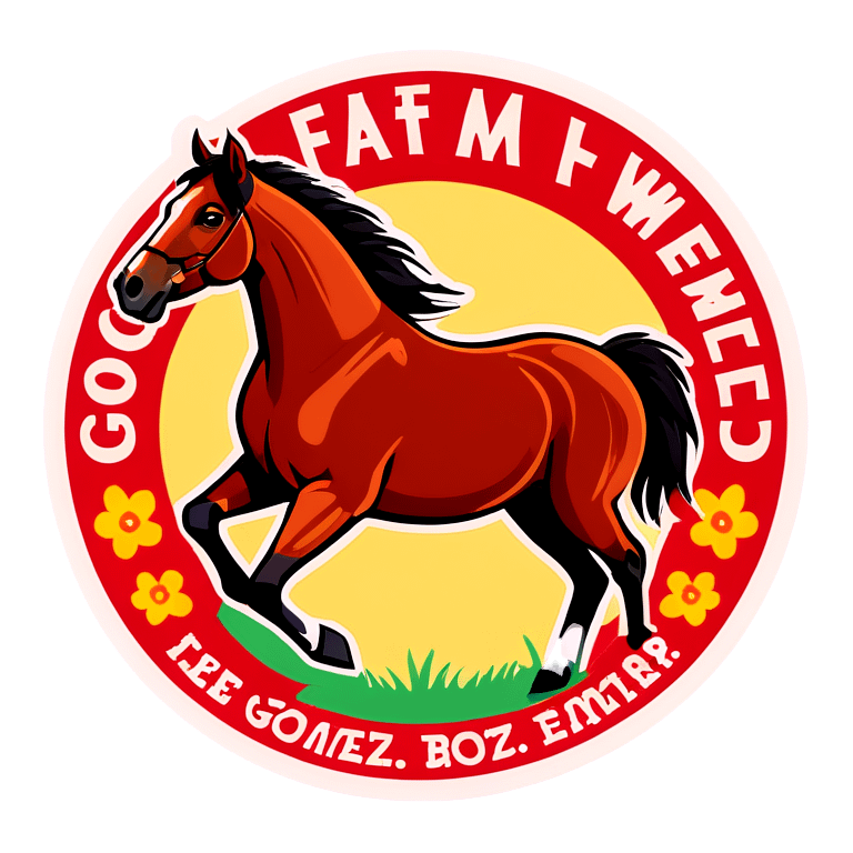 Horse that says Gomez Family Weekend  emoji