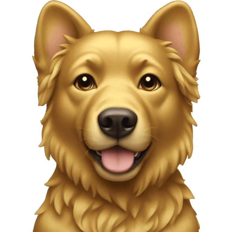 Gold dog with bear  emoji